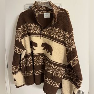 GAP Bear Quarter Zip Sherpa Men’s XL